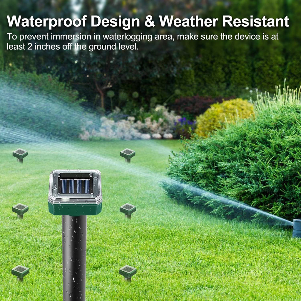 Upgraded 7000ft.🔥Solar Power Ultrasonic Gopher Mice Mole Pest Snake Repellent