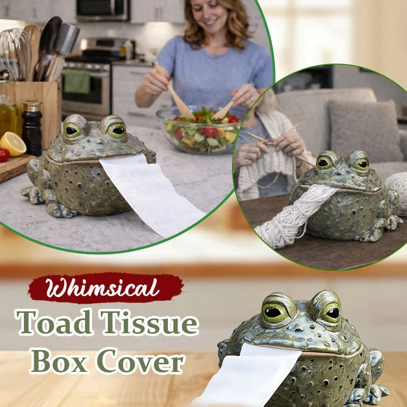 Funny Toad Tissue Holder🐸– Novelty Resin Tissue Box Cover for Home Decor