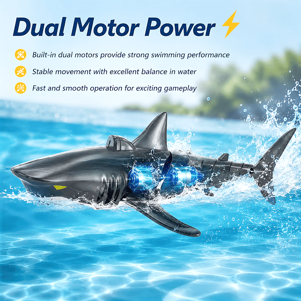 🦈💦2.4G Remote Control Shark Toy – Realistic Swimming RC Shark for Kids