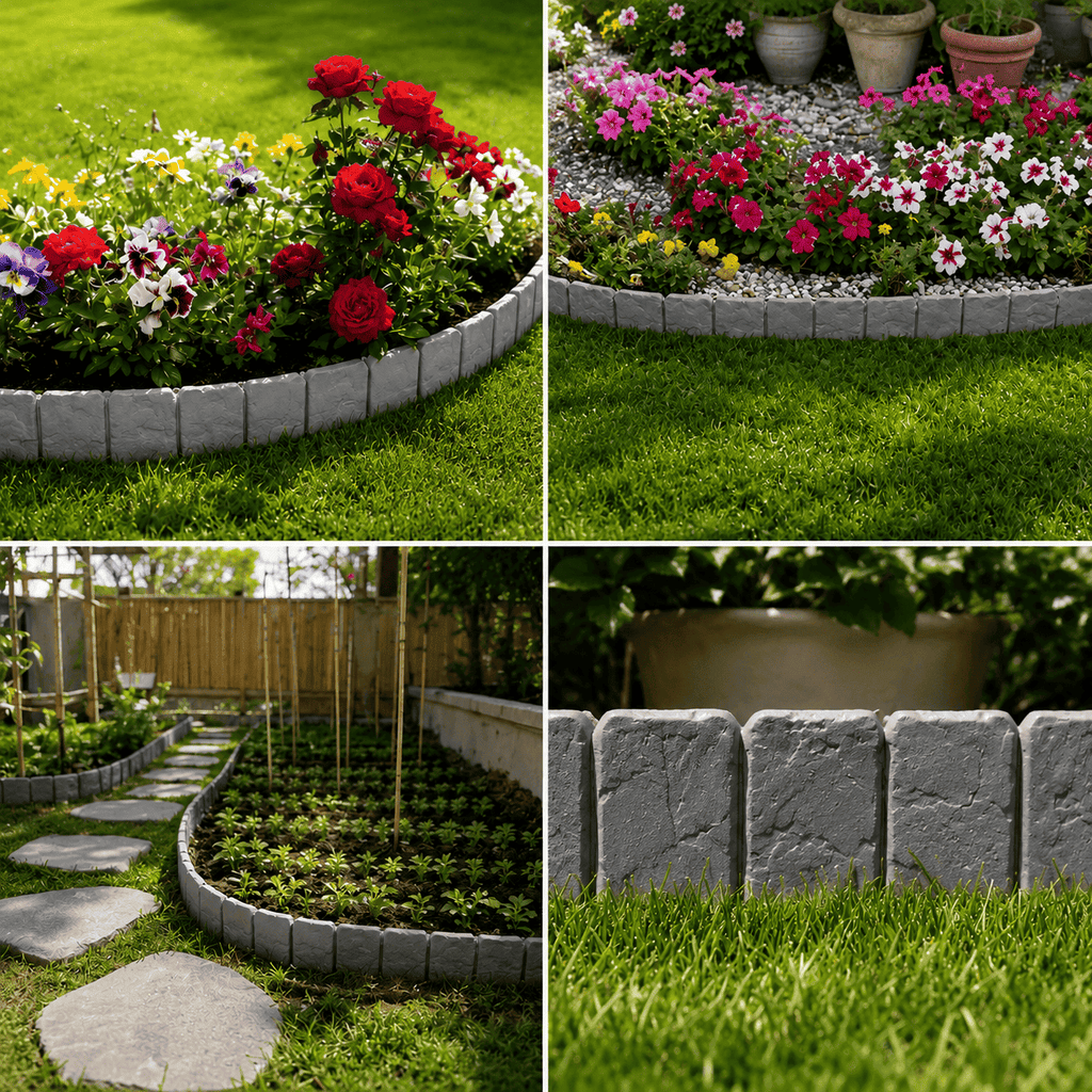 Faux Stone Landscape Edging Border with Realistic Natural Rock Appearance