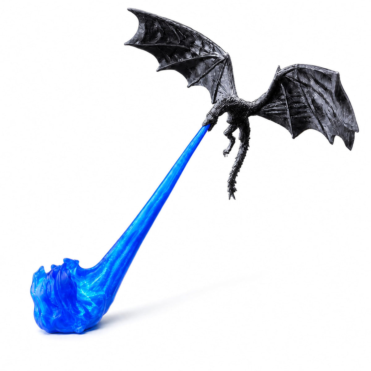 3D Printed Dragon Figurine Shelf Light with Blue Flame