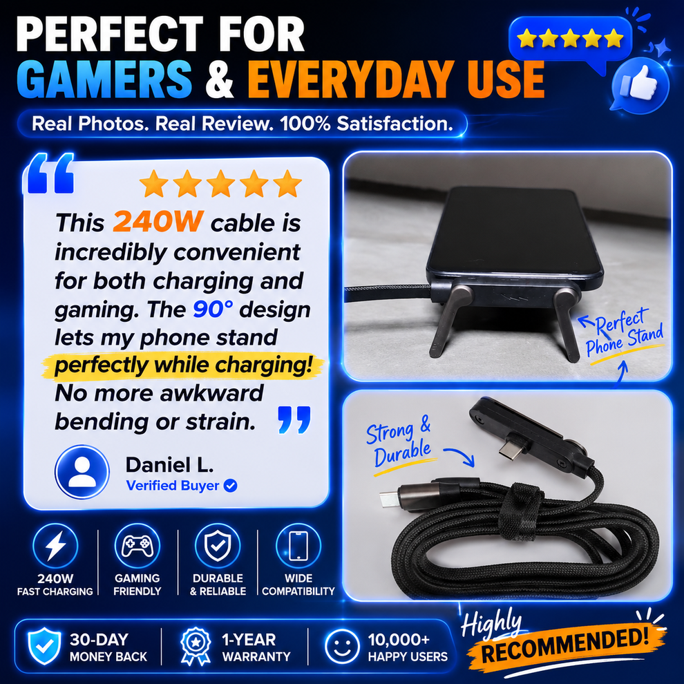 240W Fast-Charging Multifunctional Phone Stand Data Cable