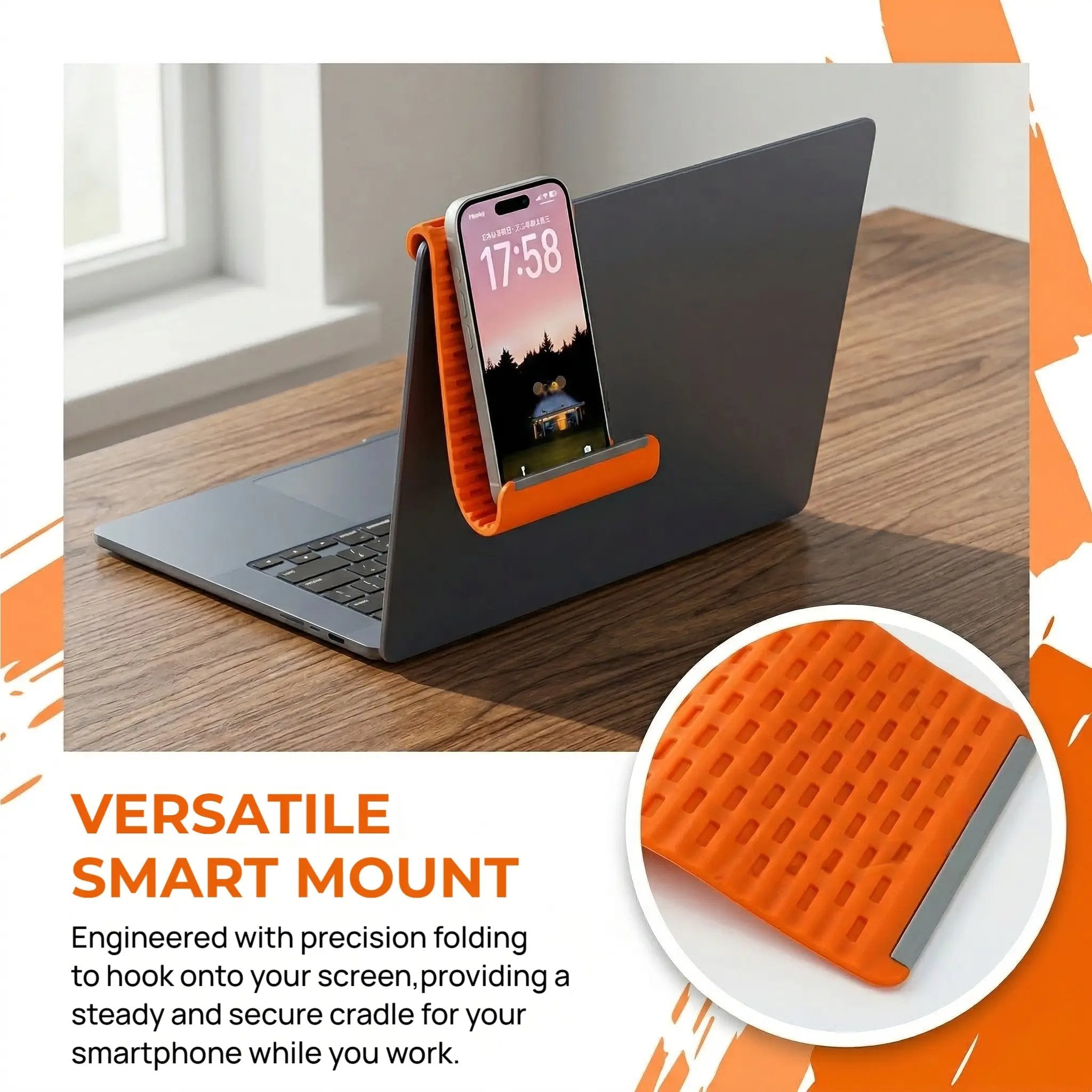 Flexible Silicone Aluminum Phone holder stand, Bendable Rollable Foldable Design
