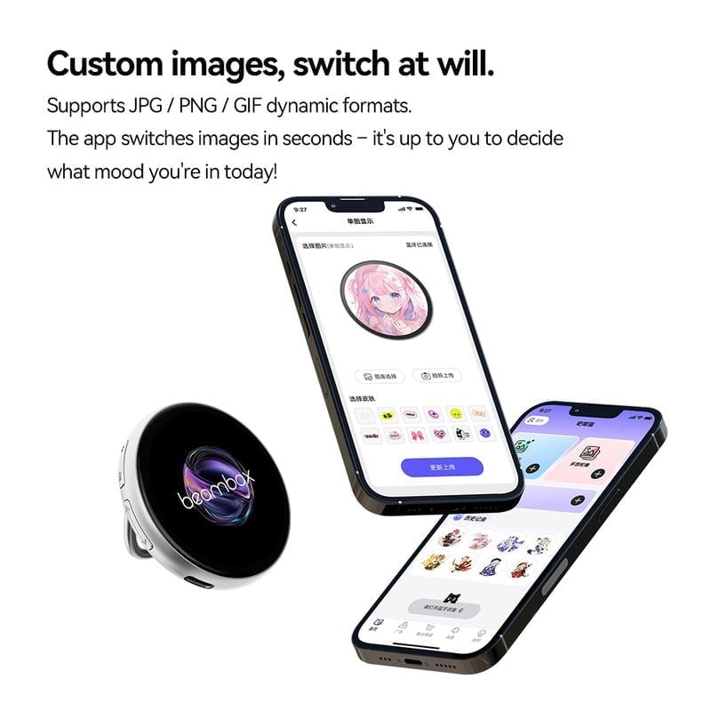 Digital Badge Photo Video GIF Display Screen Pins Pixel Touchscreen Lightweight 500mAh