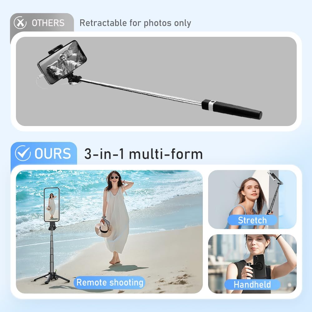 49% OFF:Hands-Free Magic! Magnetic 4-in-1 Selfie Stick Tripod for Phone 🤳🔥