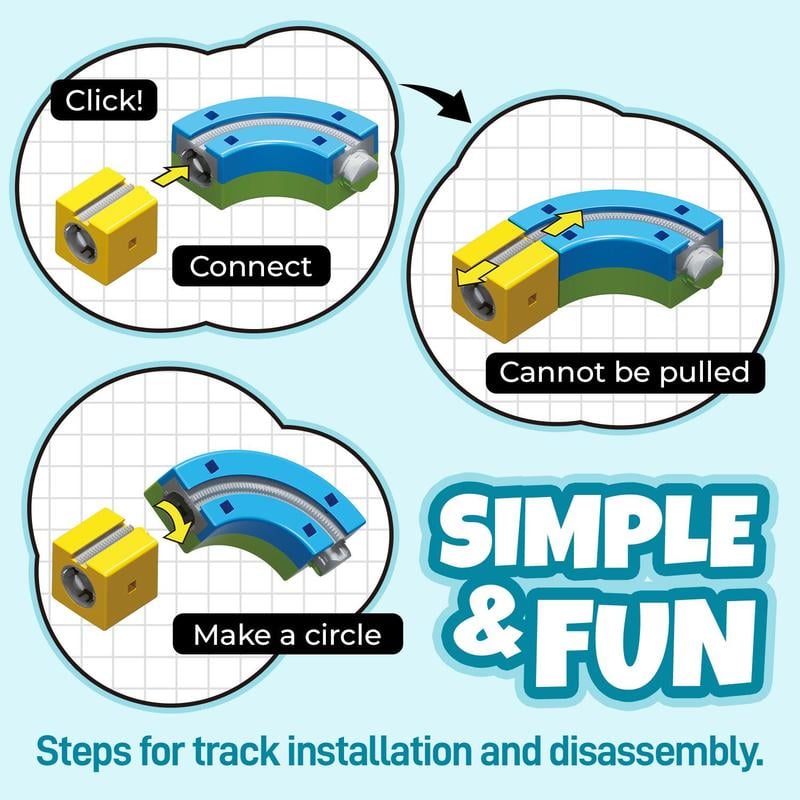 Magic Rail Track Blocks – Creative DIY Train Set with LED & Gravity-Defying Upside-Down Track | Kids Gift