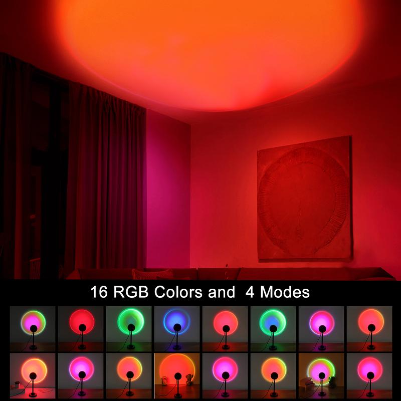 🌅Sunset Lamp Projector Light 💫180° Adjustable RGB Sunset Mood Lamp