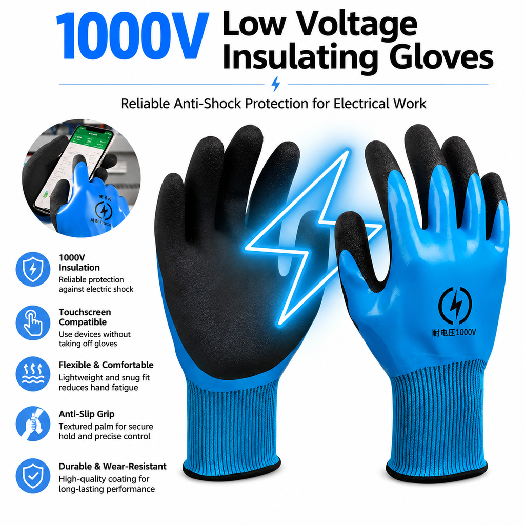 Low-voltage insulating gloves (1000V)