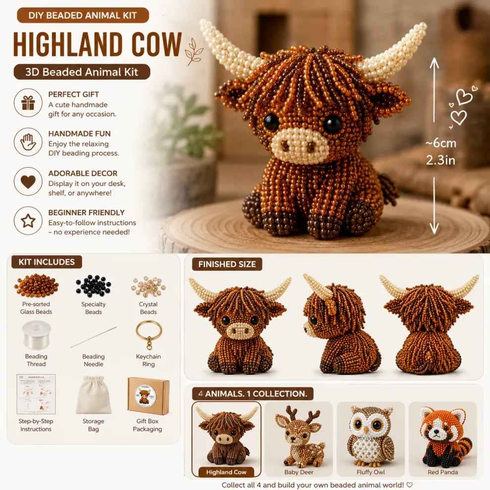 ✨Petite 3D Beaded Animal Kit – Cute, Relaxing & Giftable